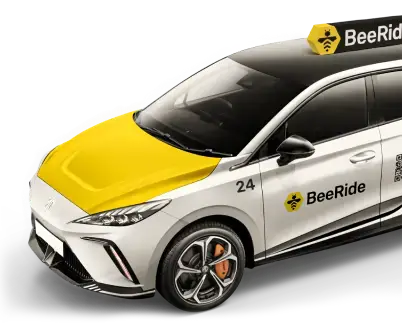 Makinë elektrike MG4 e BeeRide me ngjyra qelibar dhe të bardha